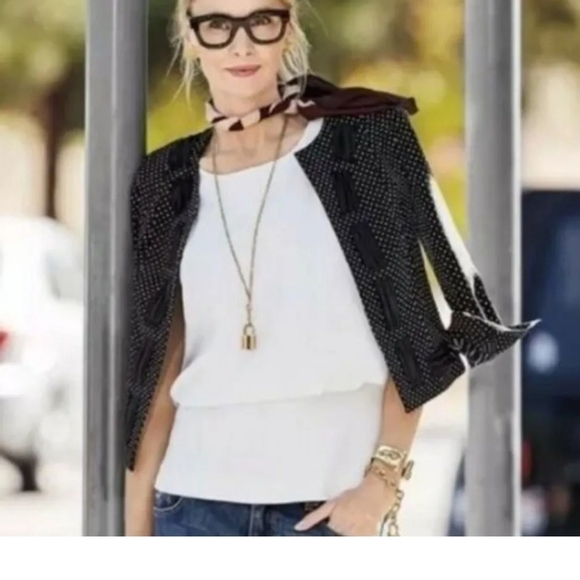 Cabi black and white polka dot jacket - Picture 2 of 10